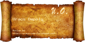 Uracs Ompoly névjegykártya